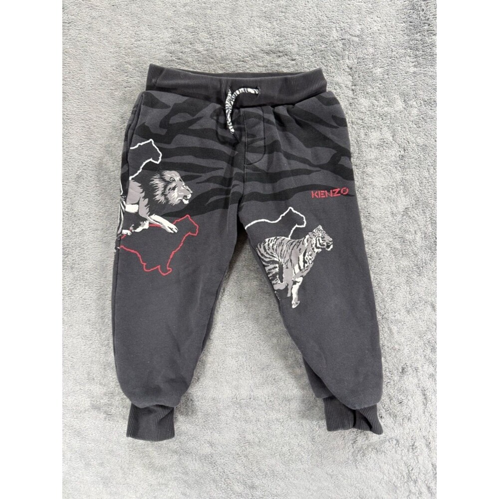 Kenzo Kids Lion and Tiger Print Sweatpants in Brushed Fleece 3A/98
